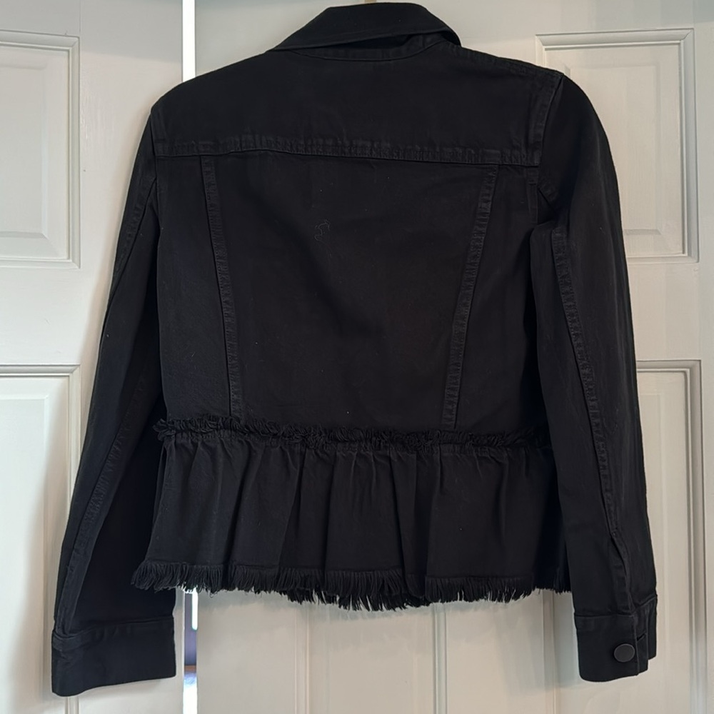 NWT!! Alice and Olivia Ruffle Hem Denim Jacket- Women’s XS - Picture 3 of 8